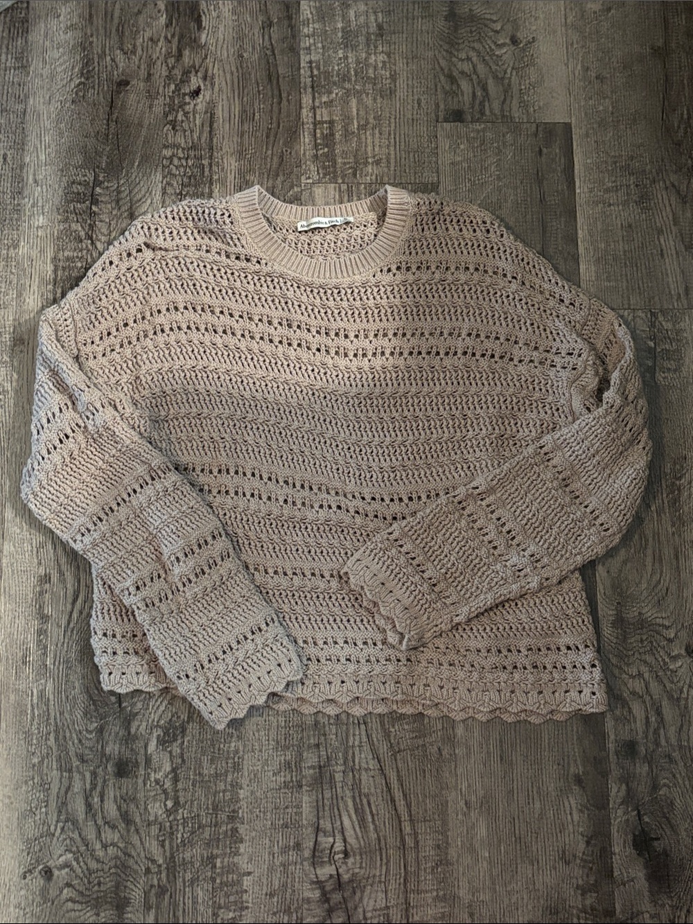 Abercrombie and Fitch Open- Knit Sweater - Tan - Size Medium